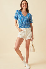 Load image into Gallery viewer, Renee Blue Floral Blouse