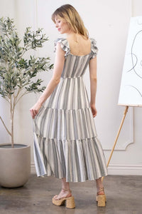 Summer Striped Midi Dress