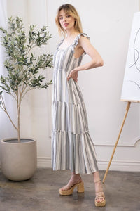 Summer Striped Midi Dress