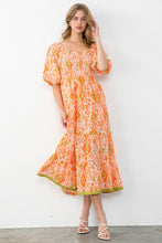 Load image into Gallery viewer, Two Left: Alexia Orange Patterned Dress