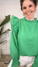 Load image into Gallery viewer, Gigi Green Textured Blouse