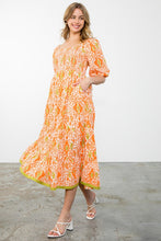 Load image into Gallery viewer, Two Left: Alexia Orange Patterned Dress