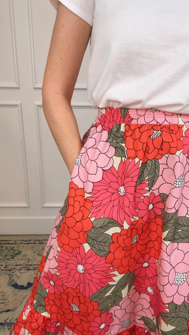 Morgan Bright Floral Midi Skirt