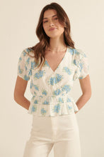 Load image into Gallery viewer, Michelle Blue Floral Blouse