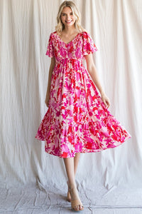Last Two: Stella Smocked Pink Dress