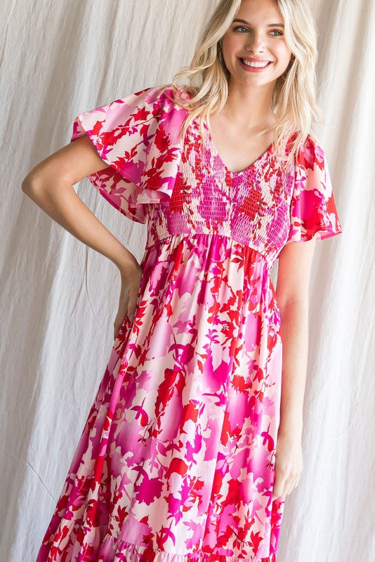 Stella Smocked Pink Dress