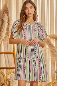 Padma Printed Striped Dress