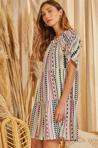 Padma Printed Striped Dress