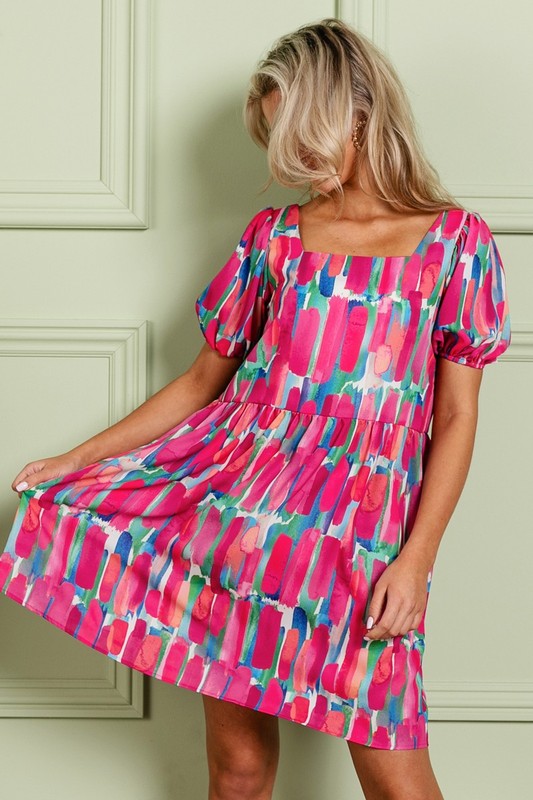Marie Multicolored Pattern Dress