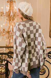 Two Left: Claire Checkered Cardigan