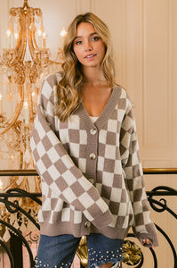 Claire Checkered Cardigan