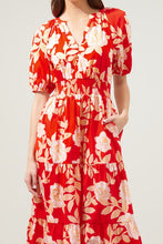 Load image into Gallery viewer, One Left: Amaya Red Floral Dress