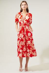 Last Two: Amaya Red Floral Dress