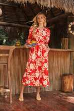 Load image into Gallery viewer, Last Two: Amaya Red Floral Dress
