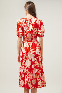 Last Two: Amaya Red Floral Dress