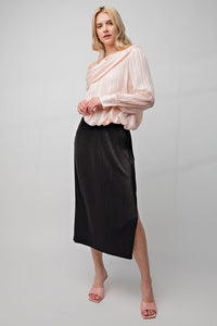 Carina Crinkle Midi Skirt (Two Colors)