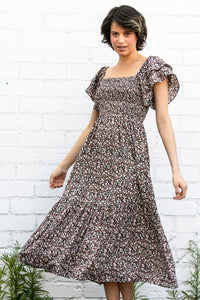 Megan Black Floral Dress