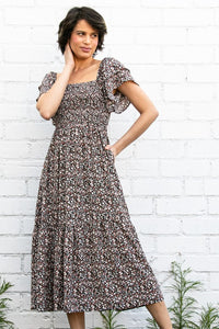 Megan Black Floral Dress