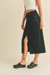 Bettina Black Denim Skirt