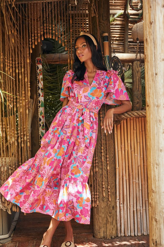 Tropical on sale pink dress