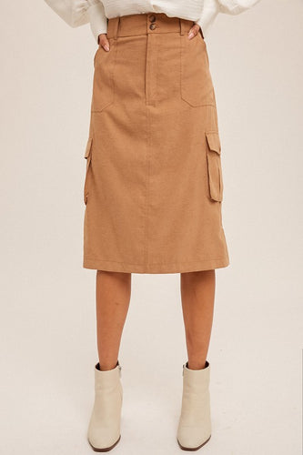 Restocked: Fiona Front Button Cargo Skirt