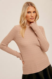 Tina Textured Turtleneck Top (3 Colors)