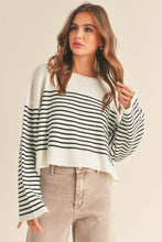 Load image into Gallery viewer, Winifred White Striped Sweater