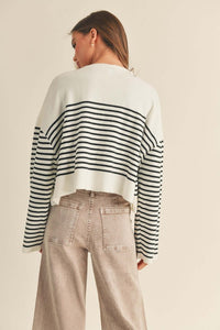 Winifred White Striped Sweater