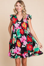 Load image into Gallery viewer, One Left: Tiffany Black Floral Dress