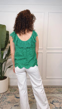 Load image into Gallery viewer, Kristin Green Eyelet Top