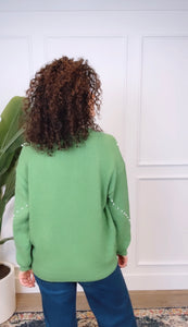 Gina Green Pearl Sweater