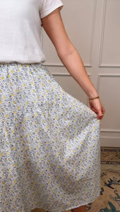 One Left: Claire Floral Midi Skirt