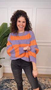 Two Left: Ophelia Orange and Purple Sweater
