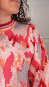 Two Left: Amber Pink Printed Sweater