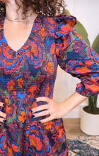 Load image into Gallery viewer, Last One: Poppy Navy Floral Dress