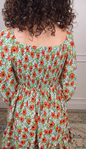 Gabby Green Floral Dress