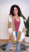 Load image into Gallery viewer, Tara Taupe and Cream Long Cardigan