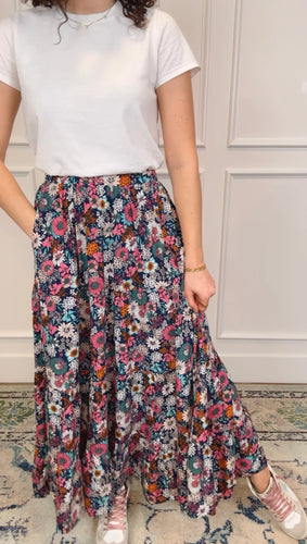 Shea Floral Navy Skirt