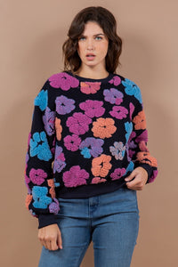 Restocked: Fiona Flower Sherpa Top (2 Colors)