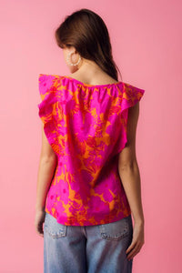 Rosa Ruffle Floral Top