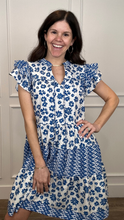 Load image into Gallery viewer, Mitchell Blue Floral Dress