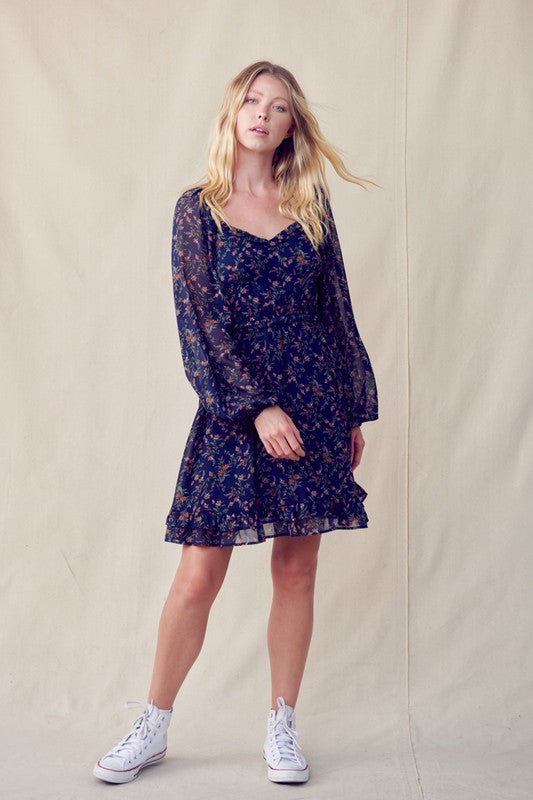 Monica Sweetheart Floral Dress