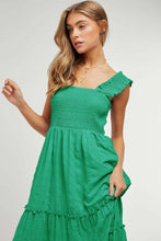 Load image into Gallery viewer, Maya Smocked Ruffle Midi Dress (2 Colors)