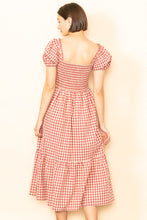 Load image into Gallery viewer, Regina Red Gingham Midi Dress