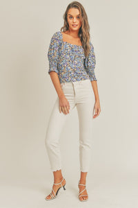Last One: Sara Square Neck Floral Top