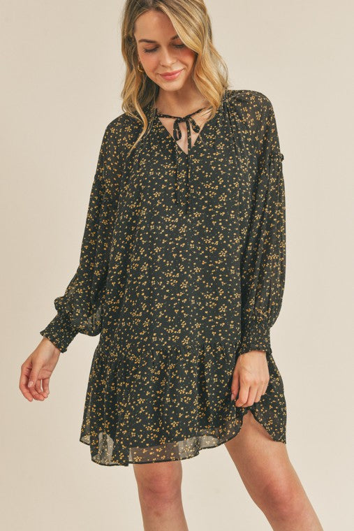 Kimberly Black Floral Dress