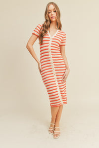 Last One: Jillian Striped Knit Midi Dress