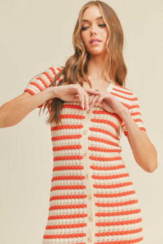 Last One: Jillian Striped Knit Midi Dress