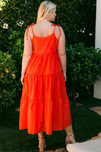 Kathryn Orange Spaghetti Strap Dress