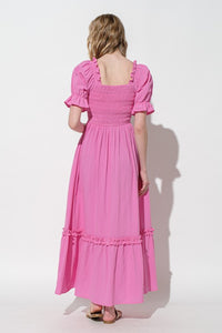 Last One: Mira Linen Smocked Dress
